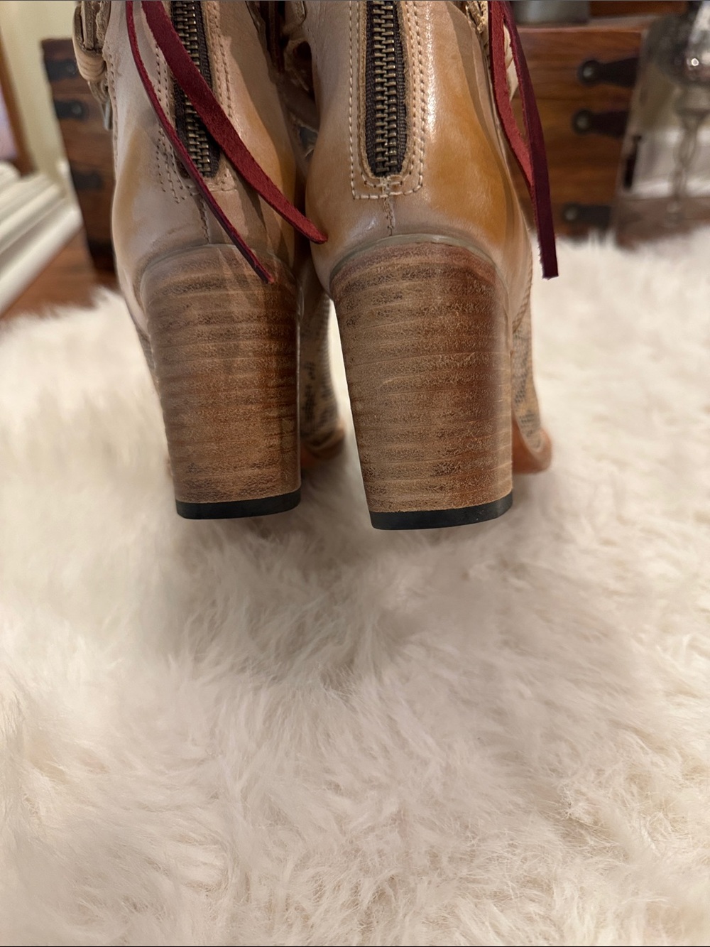 Freebird Women's Snake-Print Block Heel Ankle-Strap Booties Size 7 pre-owned - Picture 6 of 9